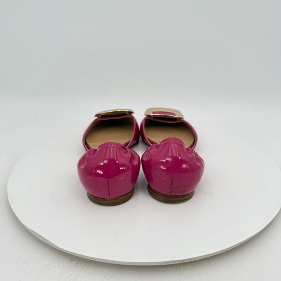 Roger Vivier Women Size EU 35 US 5 Pink Fuchsia Patent Leather Slip On Flat Shoe - Picture 5 of 13